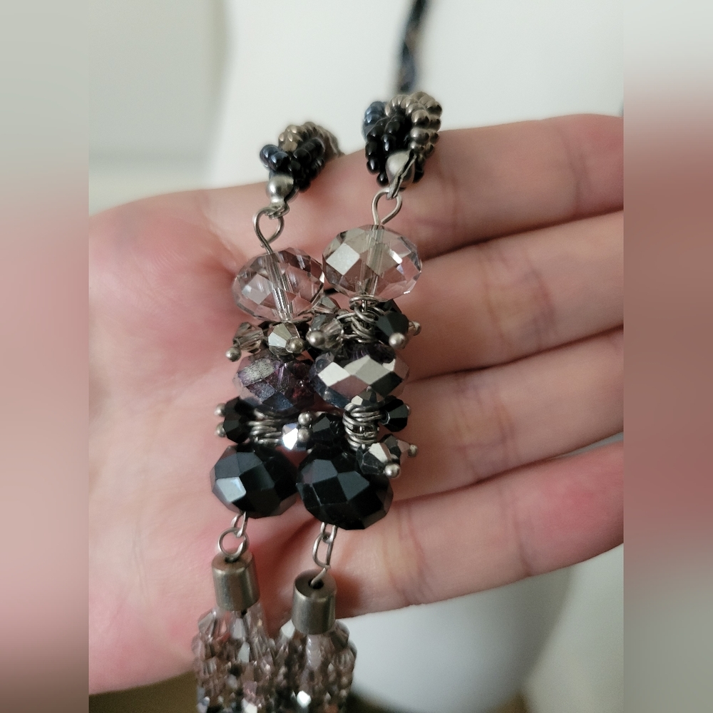 ✨️HP✨️Park Lane | Glass Crystal Bead Ombre Braided Lariat Tassel Necklace - Picture 7 of 9
